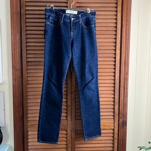 Abercrombie & Fitch Erin Perfect Stretch Straight Low Rise Dark Blue W26 L33